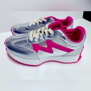 Yoki Women’s Athletic Sneakers, Size 8, Silver/Pink, NWOT
